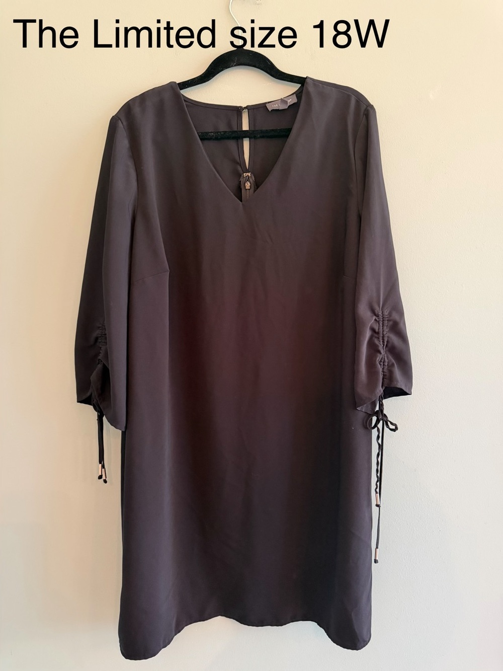 The Limited Black V-Neck Midi Shift Dress